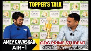 GPAT NIPER 2023  Topper  AMEY GAVASKAR AIR 1  Toppers Talk [upl. by Daigle50]