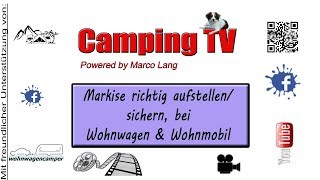 Markise richtig aufstellensichern bei WohnwagenWohnmobil [upl. by Ronald]