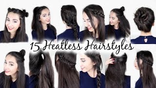 15 Easy Heatless Hairstyles [upl. by Drummond]