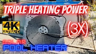 Solar Heater For Pool  DIY Water Heater 3X Triple Heating Power How To And Setup [upl. by Ydnolem469]