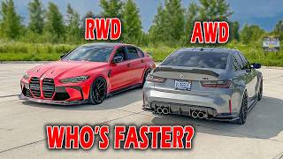 BMW G80 M3 DRAG RACING RWD VS AWD [upl. by Scrope517]