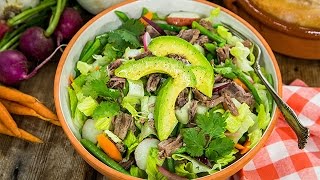 Recipe  Chef Pati Jinich Salpicon de Carne Beef Salad  Home amp Family [upl. by Nayk]