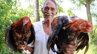 Rooster Chicken  Country Chicken Recipe by Our Grandpa Cooking For Orphan Kids [upl. by Collayer]