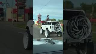 Homie Ridin this White Ford Bronco on 34s Rucci [upl. by Neoma783]