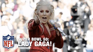 Lady Gaga Sings the National Anthem at Super Bowl 50  NFL [upl. by Dnomrej]