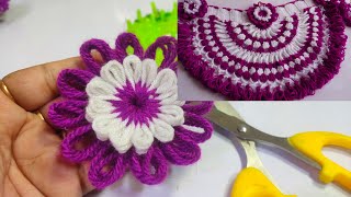 फूल बनाने का तरीका knittercrafteryigita [upl. by Egroeg]