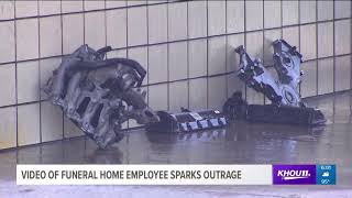 Video of funeral home employee sparks outrage [upl. by Eissac]