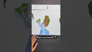 Which Tiana’s hair is your favorite 👩🏾‍🦱💚 shorts princess hair drawing art artist craft [upl. by Hplodur]