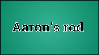 What Aarons rod Means [upl. by Suneya]