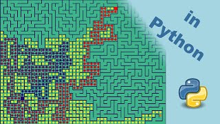 Exploring the A algorithm with Regenerated Mazes in Python and Pygame [upl. by Ahsilahk502]