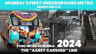 Mumbai New Underground Metro Opens to public  3rd Metro Line of Mumbai 2024 [upl. by Sauers313]