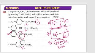 NEET PREVIOUS YEAR CHEMISTRY QUESTIONS  ALCOHOLS  HALOFORM REACTIONS  ALL ABOUT HALOFORM REACTION [upl. by Aranat513]