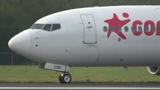 Corendon Airlines B737800 Landing Groningen Airport Eelde [upl. by Einniw488]