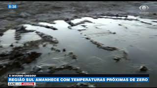 Região sul amanhece com temperaturas próximas de zero [upl. by Methuselah264]