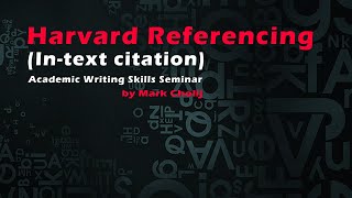 Harvard Referencing Intext citation Academic Writing Skills [upl. by Marika]