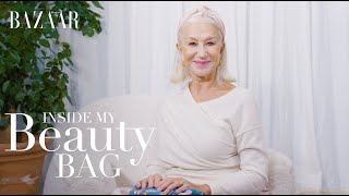 Helen Mirren Inside my beauty bag  Bazaar UK [upl. by Checani]