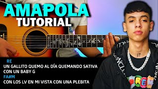 Amapola🔥Natanael Cano Nueva H  Tutorial Guitarra  Acordes🎸 [upl. by Ahsiekat60]