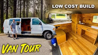 Simple Low Cost Camper Van Conversion Anyone Can Build for VAN LIFE [upl. by Eittod]