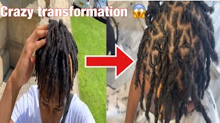 Crazy Freeform Dreadlocks Transformation First Retwist 😱 [upl. by Harelda]