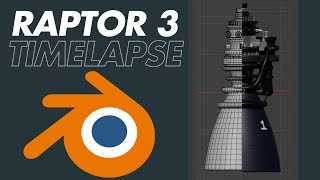 Raptor 3 Rocket Engine timelapse blender [upl. by Tigges]