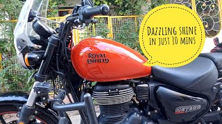 Dazlo Carnauba Wax Polish Review  Royal Enfield Meteor Tank Shine ⭐✨ [upl. by Elleira]