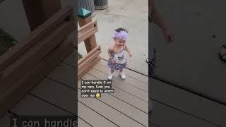 I can handle it on my own Dad you dont need to watch over me 🤣 short toddler cutebaby [upl. by Adonis690]