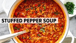 STUFFED PEPPER SOUP is the cozy soup recipe you need for winter [upl. by Tahmosh]