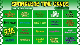 SPONGEBOB TIME CARDS GREEN SCREEN NO COPYRIGHT [upl. by Arimak]