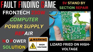 230W COMPUTER SMPS NO POWER SOLUTION  BLASTED PRIMARY SECTION REBULIT  5V STANDBY MISSING smps [upl. by Eleni]