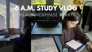 6 am STUDY VLOG I Start der Klausrenphase Flashcards Motivation [upl. by Vallie]