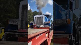 Unleashing A Beastly Peterbilt Hood Stacked Behemoth pullingsemi [upl. by Zenobia]