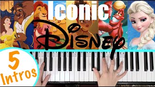 5 Easy Disney Song Intros Piano Tutorial [upl. by Frear572]