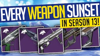 Destiny 2  EVERY WEAPON SUNSET in Season 13 ALL 21 Weapons Sunsetting NEXT Season  Beyond Light [upl. by Llenrag]