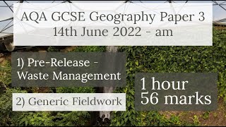 AQA GCSE 91 GEOGRAPHY PAPER 3 2022  PreRelease amp Fieldwork [upl. by Ahsaela514]