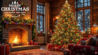 Relaxing Christmas Music 🎅🎄 Cozy Fireplace amp Snowy Window Scene ❄️  Relaxing Holiday Instrumental [upl. by Hodess]