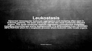 Medical vocabulary What does Leukostasis mean [upl. by Htyderem]