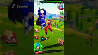 Goku vs villain in Dragon Ball legends game of Dragon Ball Z super Saiyan Blue form of Goku [upl. by Zarla]