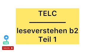 Leseverstehen B2 Teil 11 [upl. by Shanon]