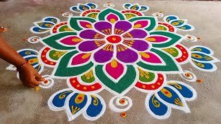 3×1 simple Rangoli design 🙏🙏👍👍🌹🌹 [upl. by Orips]