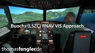 Buochs LSZC RNAV VIS Approach [upl. by Eannyl]