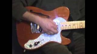 Fender Thinline Telecaster Electric Guitar Fishman Power Acoustic Piezo Pickup Bridge Demo [upl. by Anima]