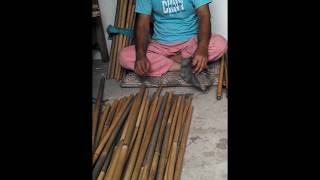 Bamboo cleaning for making flute [upl. by Kado]