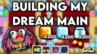 Building My Dream Main World 1000DLS OMG  GrowTopia [upl. by Nuzzi982]