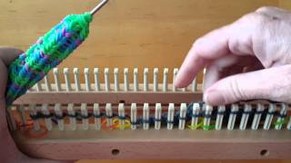 Entrelac on a knitting loom part 1 [upl. by Ahsel143]