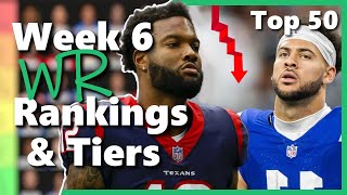 Week 6  Wide Receiver Rankings amp Tiers Top 50  Fantasy Football [upl. by Grange]