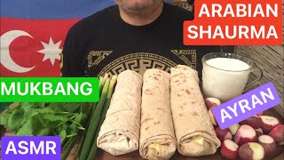 ASMR  MUKBANG  Arabian Shaurma  Street Food in Baku [upl. by Lothaire]