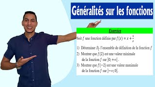 généralités sur les fonctions 1bac exercices corrigés  valeur maximale  valeur minimale exercice [upl. by Bennion]