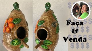 DIY  CASINHA DE PASSARINHO FEITA COM PAPELÃO  FAÇA E VENDA [upl. by Niawtna]