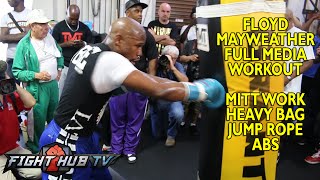 Mayweather vs Maidana 2 Floyd Mayweather full workout Mitts speed bad heavy bag [upl. by Krys]