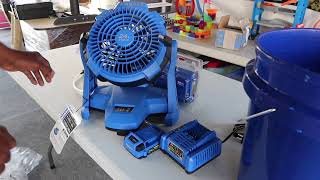 kobalt 7 in 3 speed indoor or outdoor blue misting floor fan [upl. by Dara]